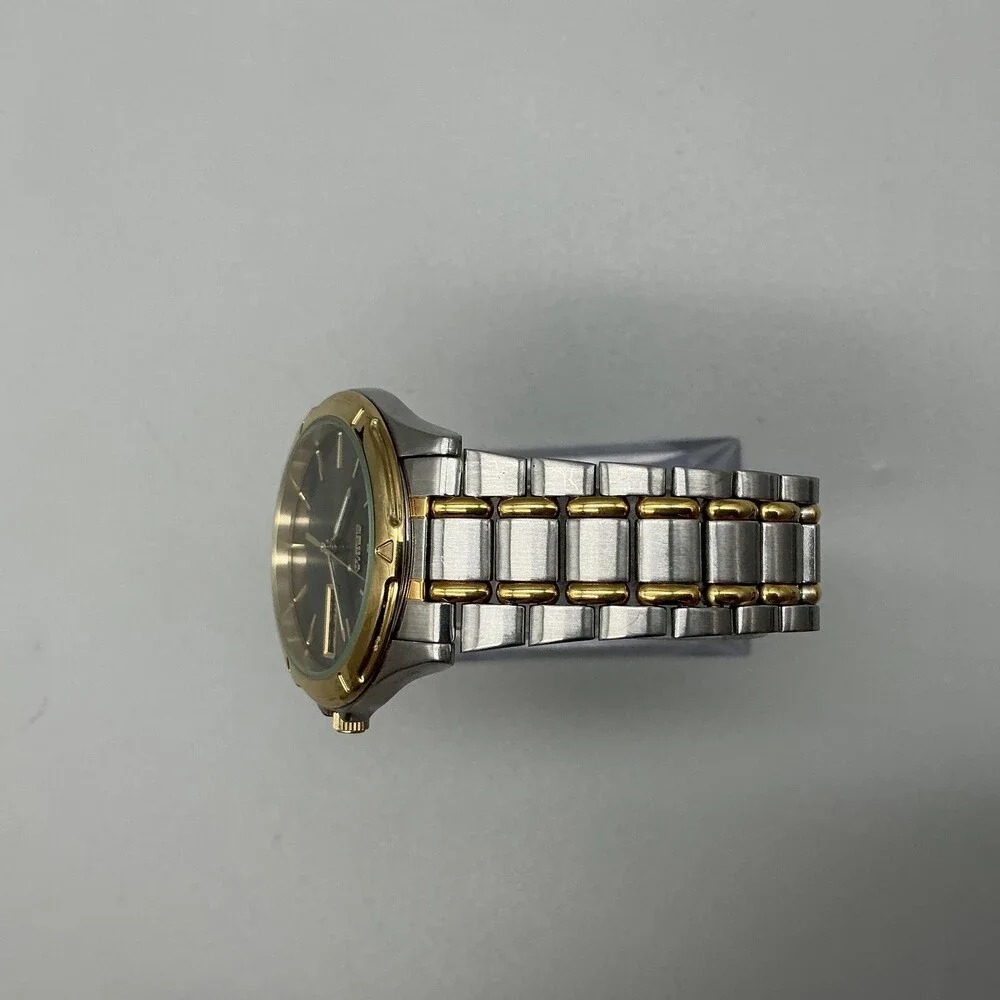 Vintage Seiko 7N43-6A09 Mens Watch 36mm Two Tone Day Date New Battery 6.75